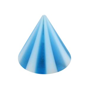 Einzelne Piercing-Spitze Acryl Zweifarbig Blau / Weiß
