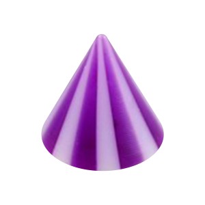 Einzelne Piercing-Spitze Acryl Zweifarbig Lila / Wei&szlig;