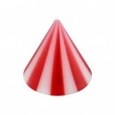 Einzelne Piercing-Spitze Acryl Zweifarbig Rot / Weiß