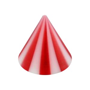 Red/White Bicolor Acrylic Piercing Only Spike