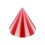 Nur Piercing Spitze Acryl Zweifarbig Rot / Weiß