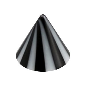 Einzelne Piercing-Spitze Acryl Zweifarbig Schwarz / Weiß