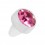 Einzelner Piercing-Aufsatz Push-Fit Bioflex Wei&szlig; Strass Rosa