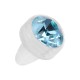 Embout Piercing Seul Push-Fit Bioflex Blanc Strass Turquoise
