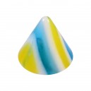 Einzelne Piercing-Spitze Acryl Gelb / Blau Bonbon
