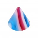 Spike Piercing Sólo Acrílico Caramelo Rojo / Azul