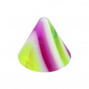 Einzelne Piercing-Spitze Acryl Gr&uuml;n / Lila Bonbon