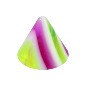 Einzelne Piercing-Spitze Acryl Gr&uuml;n / Lila Bonbon