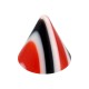 Einzelne Piercing-Spitze Acryl Schwarz / Rot Bonbon
