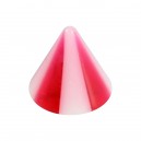 Einzelne Piercing-Spitze Acryl Acht Fl&auml;chen Rot