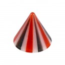 Black/Red Beach Ball Acrylic Piercing Loose Spike