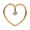 Piercing Daith Herz Stahl 316L Eloxiert Golden Rosa Strass Weiß