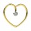 Daith-Piercing Herz Stahl 316L Eloxiert Golden Strass Wei&szlig;