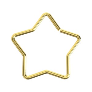 Gold Anodized 316L Steel Cartilage Helix Ring Star