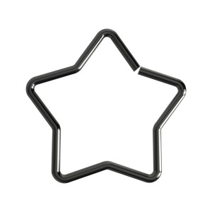 Stern Knorpel- / Helix-Piercing Stahl 316L Eloxiert Schwarz