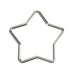 Metallized 316L Steel Cartilage Helix Ring Star