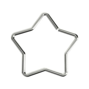 Stern Knorpel- / Helix-Piercing Stahl 316L Metallisiert