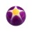 Acrylic Piercing Only Ball with Purple/Yellow Star & Flower