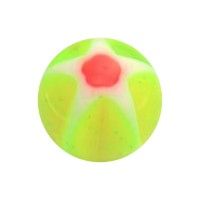 Boule de Piercing Acrylique Etoile & Fleur Vert / Rose