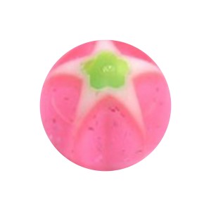 Acrylic Piercing Only Ball with Pink/Green Star & Flower