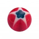 Acrylic Piercing Only Ball with Pink/Blue Star & Flower