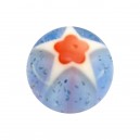 Boule de Piercing Acrylique Etoile & Fleur Bleu / Rose