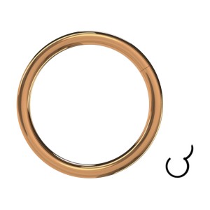 Nasen- / Lippenpiercing Clicker-Ring Stahl 316L Golden Rosa Eloxiert Scharnier