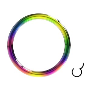Nasen- / Lippenpiercing Clicker-Ring Stahl 316L Mehrfarbig Eloxiert Scharnier