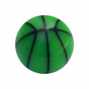 Boule de Piercing Acrylique Basket Ball Noir / Vert Foncé