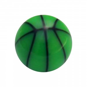 Black/Dark Green Basket Ball Acrylic Piercing Only Ball