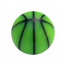 Boule de Piercing Acrylique Basket Ball Noir / Vert Clair