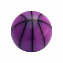Boule de Piercing Acrylique Basket Ball Noir / Violet