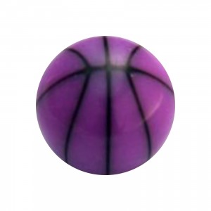 Boule de Piercing Acrylique Basket Ball Noir / Violet
