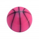 Boule de Piercing Acrylique Basket Ball Noir / Rose