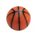 Black/Dark Orange Basket Ball Acrylic Piercing Only Ball
