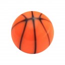 Black/Light Orange Basket Ball Acrylic Piercing Only Ball