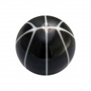 Boule de Piercing Acrylique Basket Ball Blanc / Noir