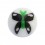 Kugel für Zungenpiercing Acryl Schmetterling Grün / Schwarz