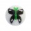 Green/Black Butterfly Acrylic Only Ball for Tongue Piercing