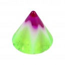 Einzelne Piercing-Spitze Acryl Stern & Blume Gr&uuml;n / Lila