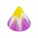 Einzelne Piercing-Spitze Acryl Stern & Blume Lila / Gelb