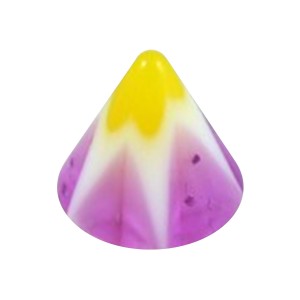 Einzelne Piercing-Spitze Acryl Stern & Blume Lila / Gelb