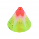Einzelne Piercing-Spitze Acryl Stern & Blume Gr&uuml;n / Rosa