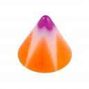 Pique Piercing Acrylique Etoile & Fleur Orange / Violet