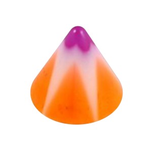 Spike de Piercing Acrílico Estrella & Flor Naranja / Púrpura