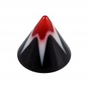 Black/Red Star & Flower Acrylic Only Piercing Spike