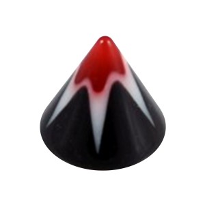 Einzelne Piercing-Spitze Acryl Stern & Blume Schwarz / Rot