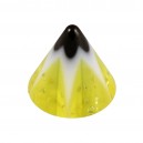 Einzelne Piercing-Spitze Acryl Stern & Blume Gelb / Schwarz