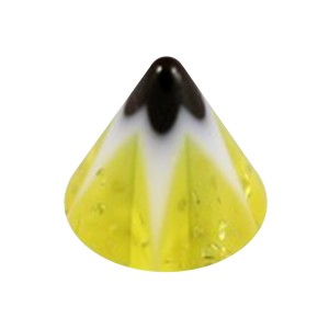 Einzelne Piercing-Spitze Acryl Stern & Blume Gelb / Schwarz