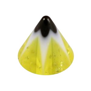 Yellow/Black Star & Flower Acrylic Only Piercing Spike